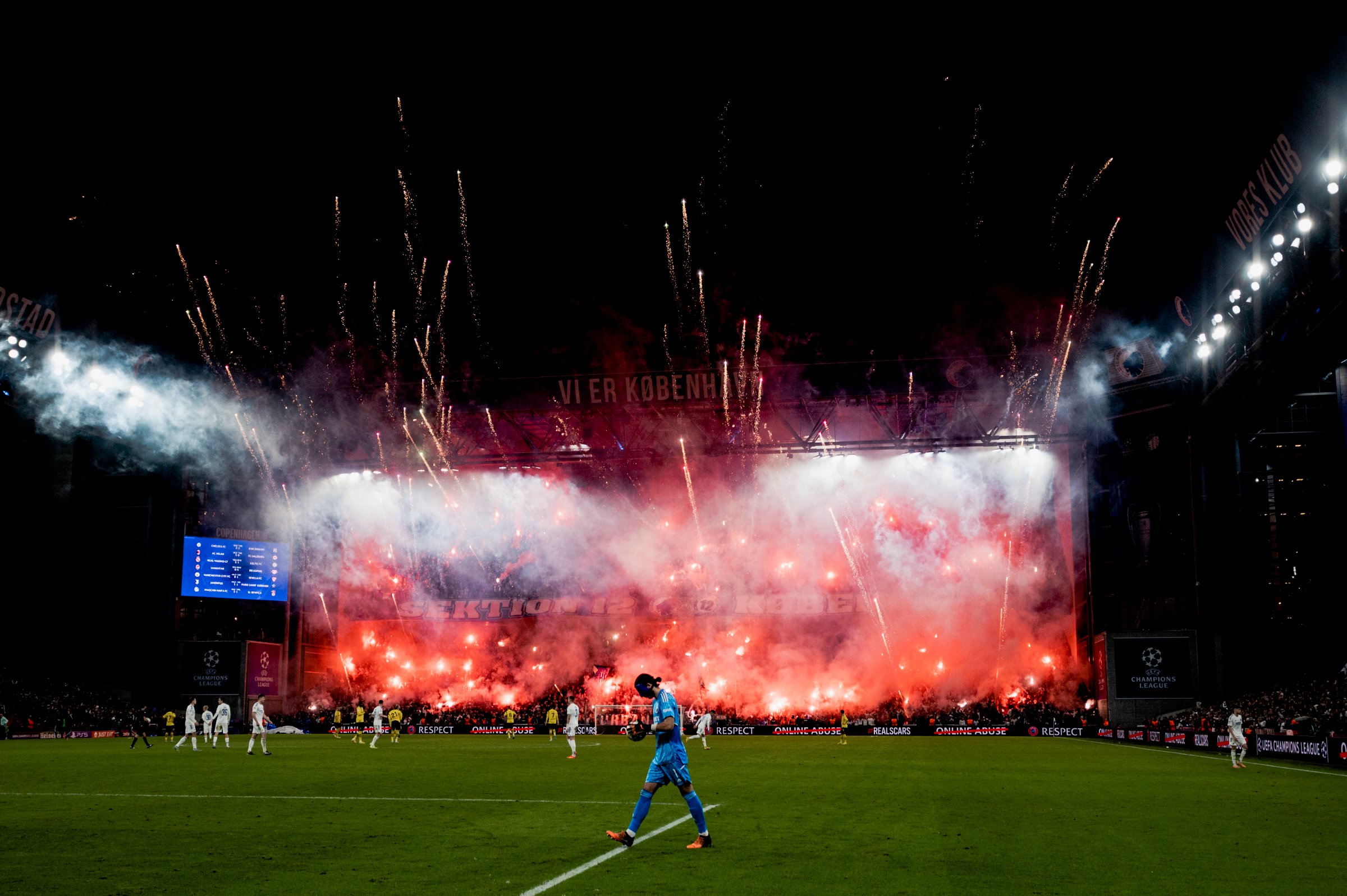 Hero frame — signature football moment, landscape, high contrast